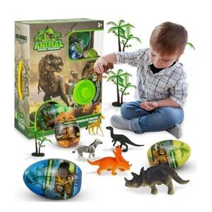 Dinosaur Animal Gacha Mini Vending Machine with Surprise Prize Eggs NEW Never Op